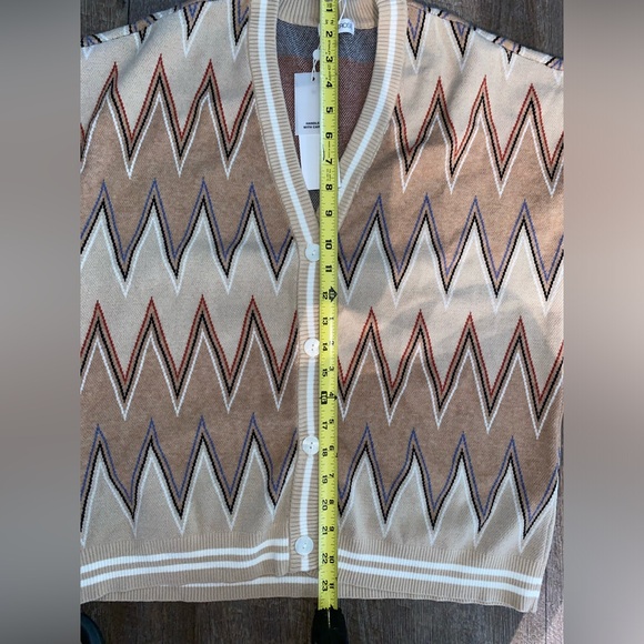 Minnie Rose Viscose Blend Chevron Cardigan Multi Color (read description) - Picture 9 of 15